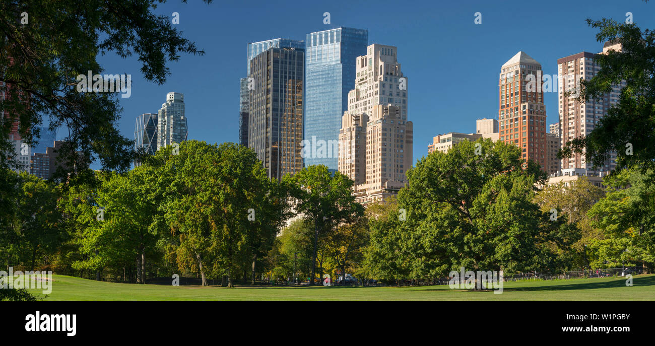 Hochhäuser am Central Park, Manhatten, New York City, New York, USA Stock Photo