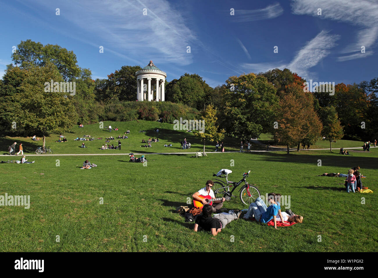 Monopteros in the English Garden, Englischer Garten, Munich, Bavaria, Germany Stock Photo