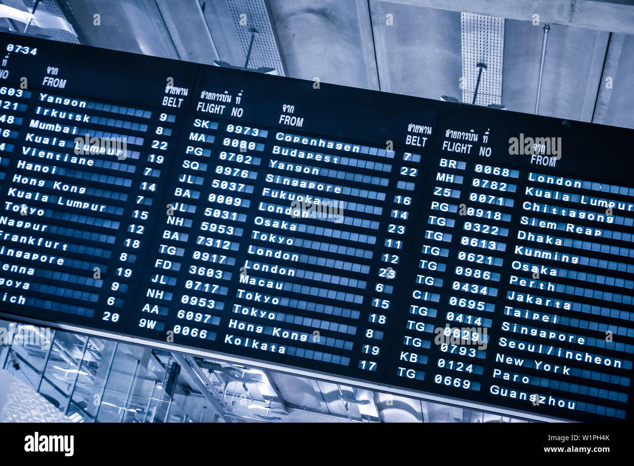 Airport arrival departure timetable flight Stock Photo Alamy