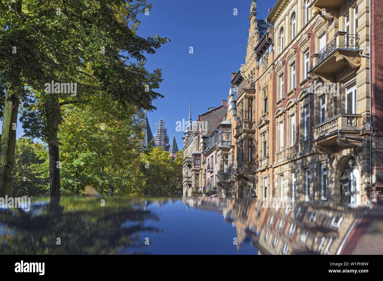 Prestigious buildings near the Fischtorplatz, Mainz, Rhineland-Palatinate, Germany, Europe Stock Photo