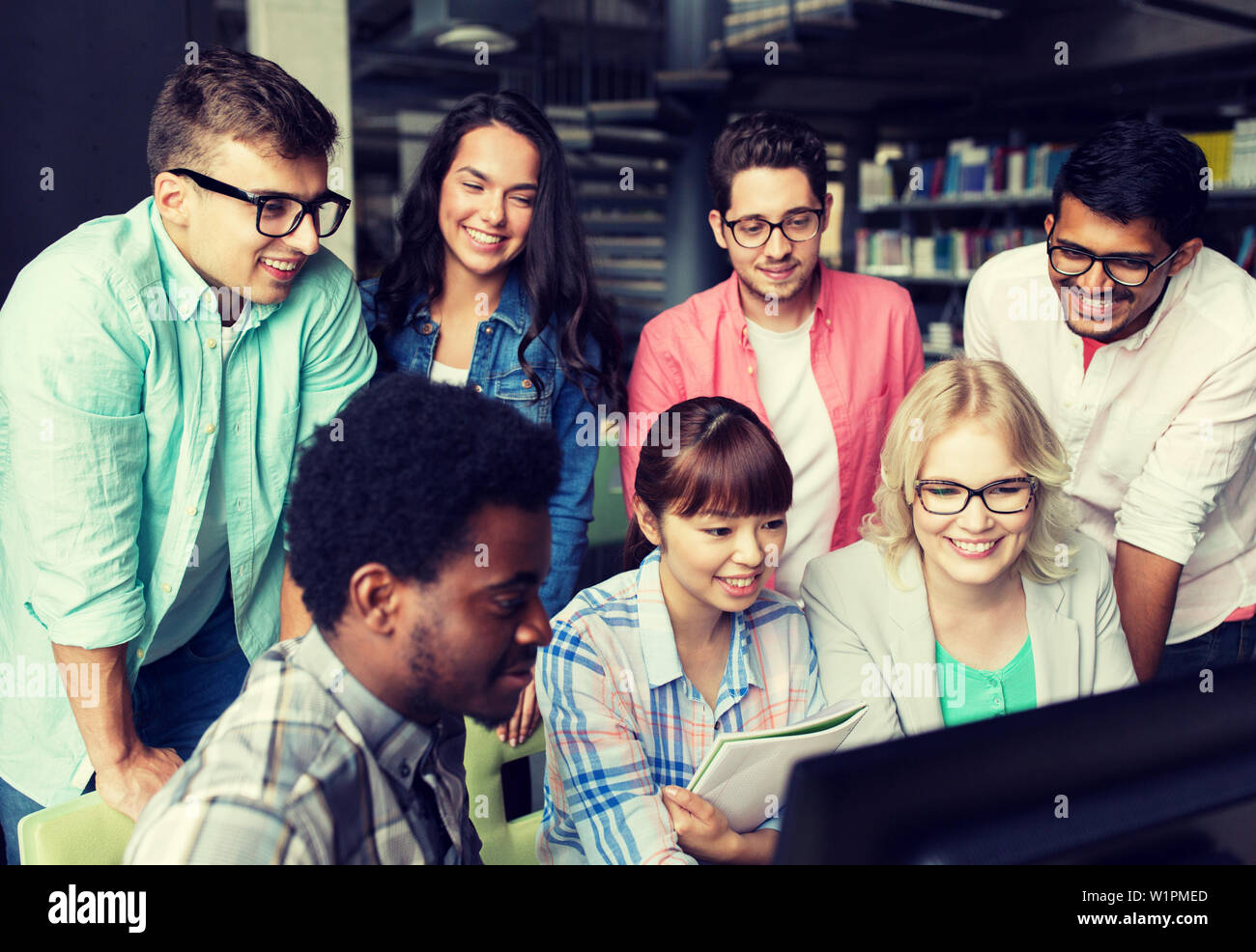 International Computer Students international students with computers at library Stock Photo - Alamy