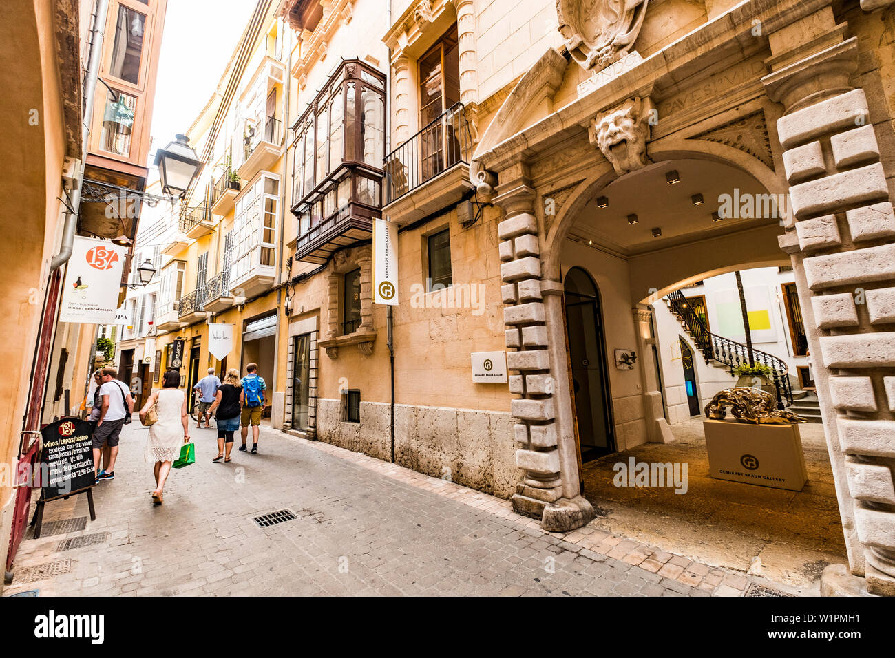 shopping street in the city of Palma, Mallorca, Balearic Islands, Spain Stock Photo