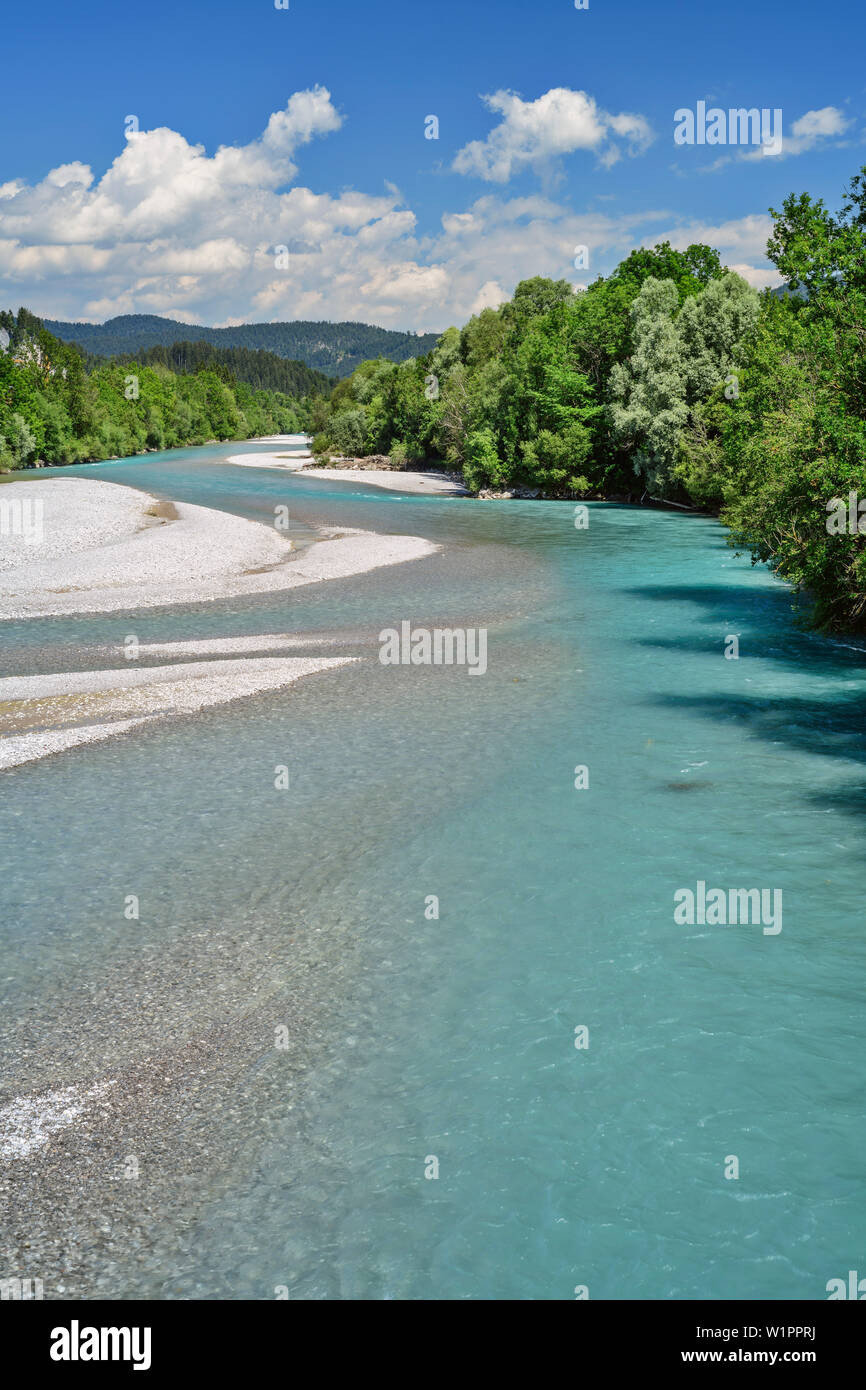 River Lech, Lechweg, Reutte, valley of Lech, Tyrol, Austria Stock Photo