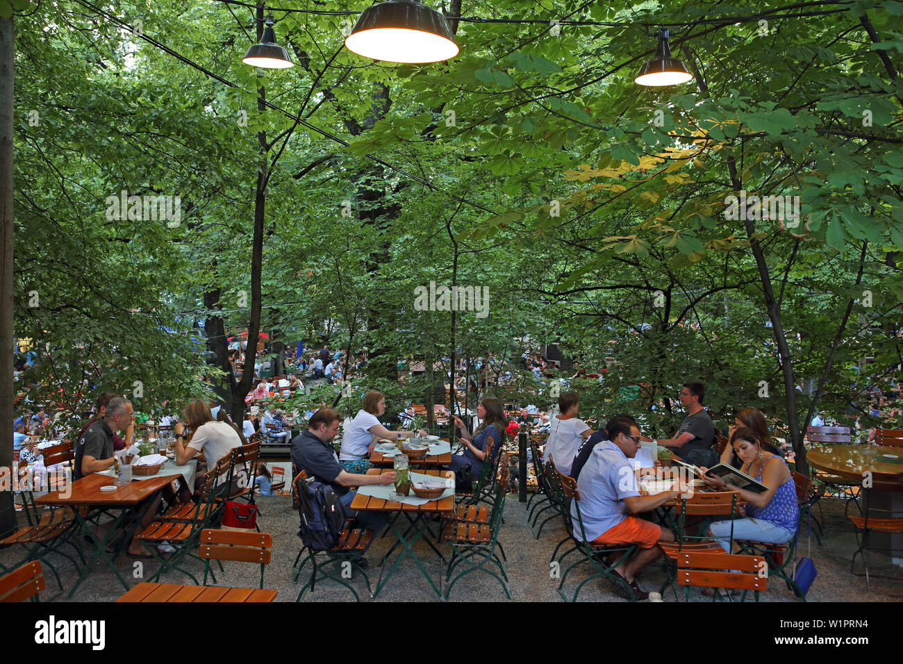 Augustiner Beer Garden Arnulfstrasse Munich Bavaria Germany Stock Photo Alamy