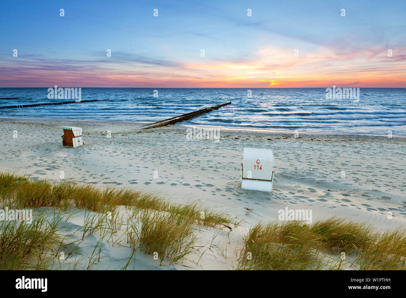 Beach near Ahrenshoop, Baltic Sea, Mecklenburg-West Pomerania, Germany Stock Photo