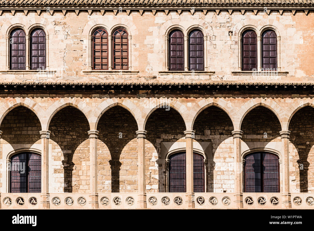 Facade, Almudaina Palace, Palma de Mallorca, Mallorca, Spain Stock Photo