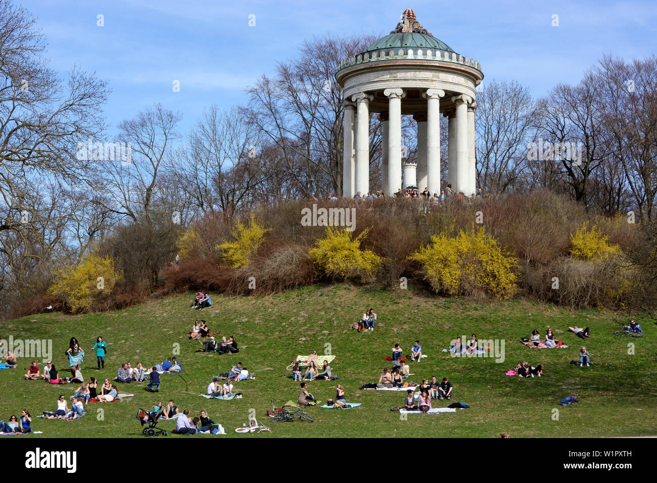 Monopteros in the English Garden, Englischer Garten, Munich, Bavaria, Germany Stock Photo