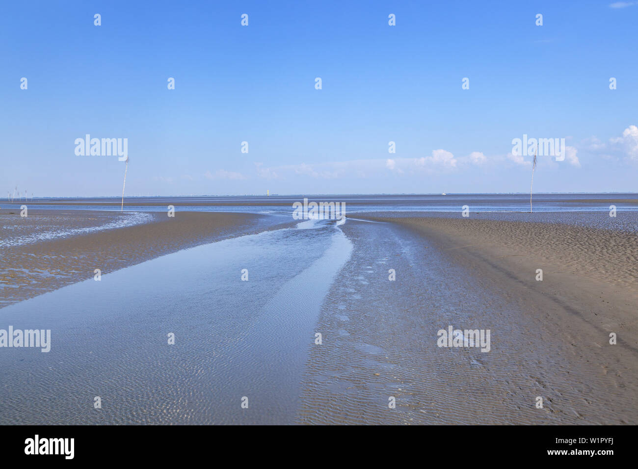 View of the watt and tidelands during low tide, Jade Bay in the National  Park Wadden Sea of Lower saxony, Dangast, Varel, East Frisia, Friesland,  Lowe Stock Photo - Alamy