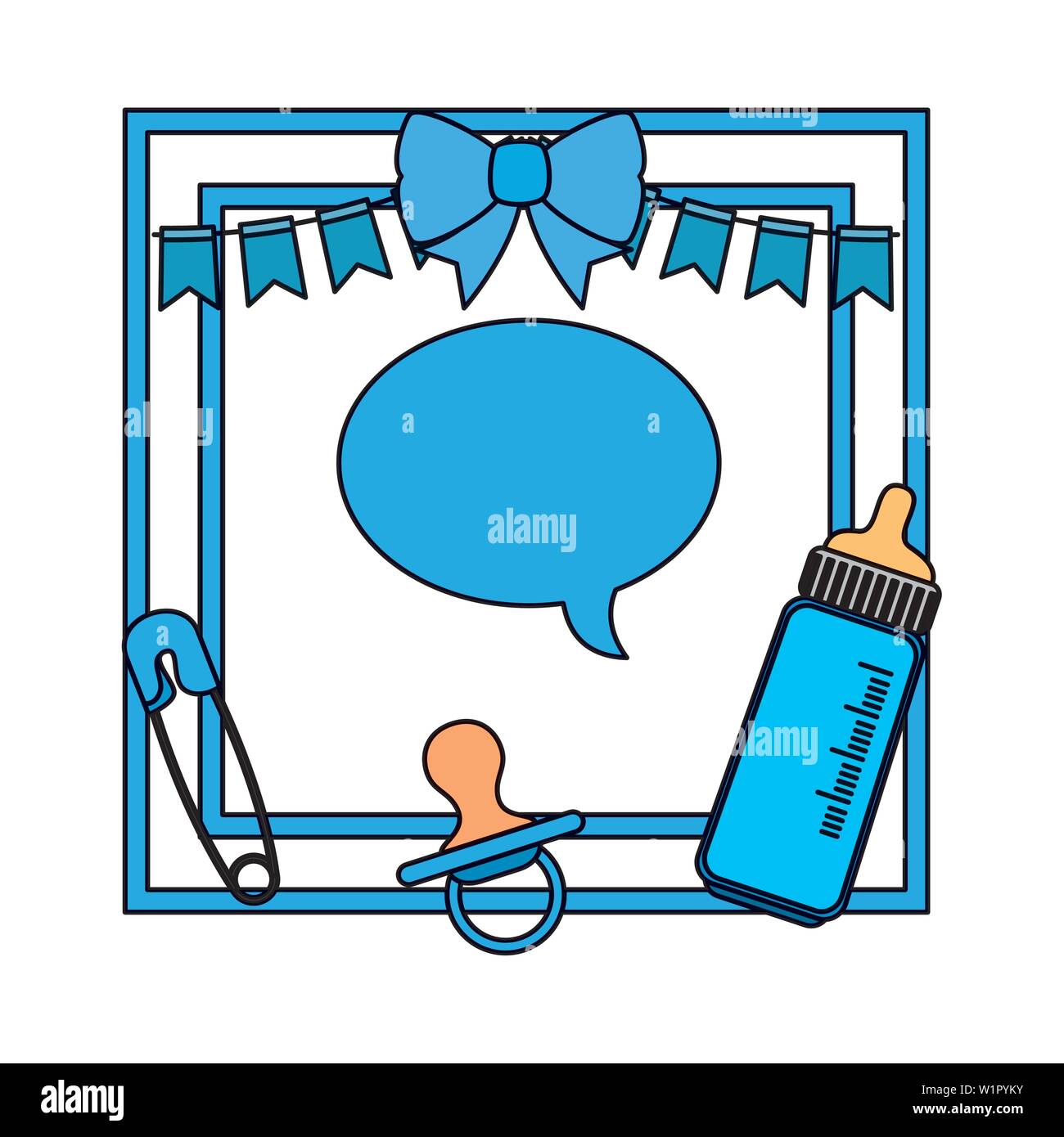 baby shower card frame invitation Stock Vector Image & Art - Alamy