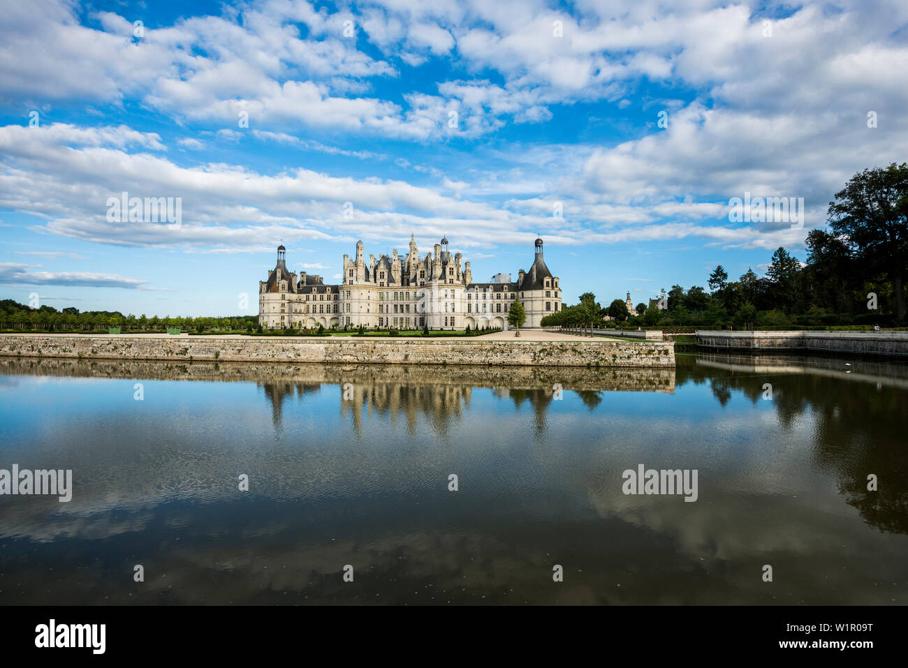 Chambord Castle, North Facade, UNESCO World Heritage Site, Chambord, Loire, Department Loire et Cher, Centre Region, France Stock Photo