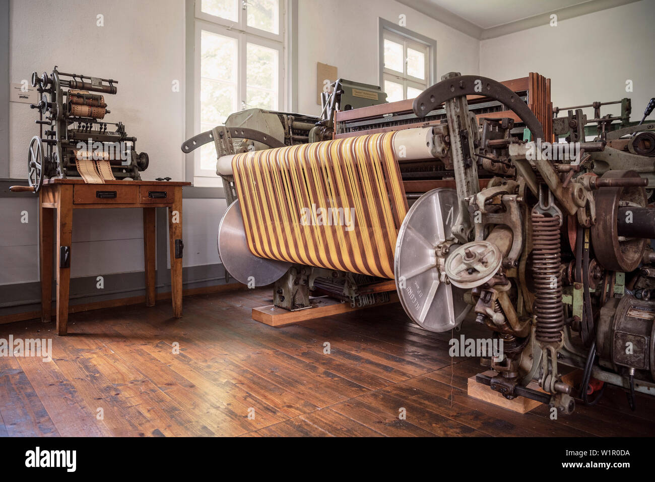 historical industrial weaving loom, textile museum at Laichingen