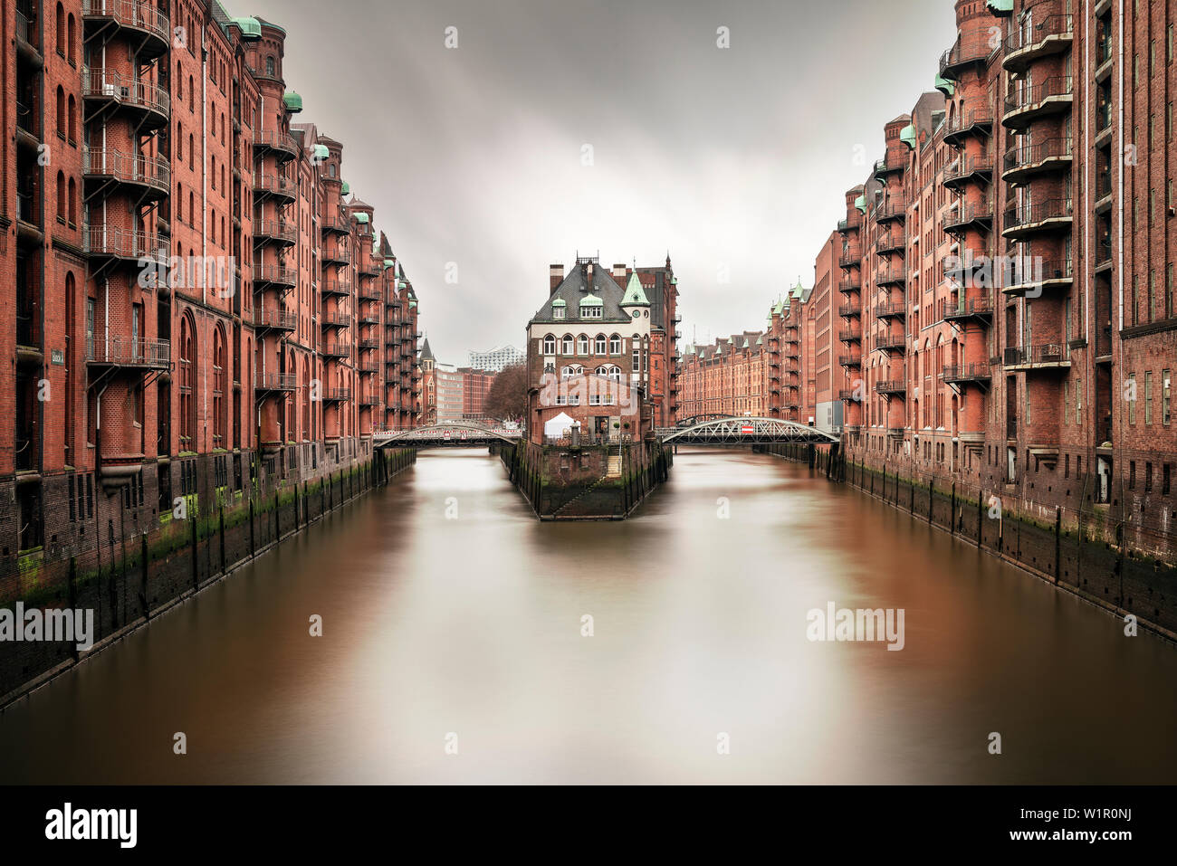 UNESCO World Herritage Speicherstadt - warehouse dock, castle during ...