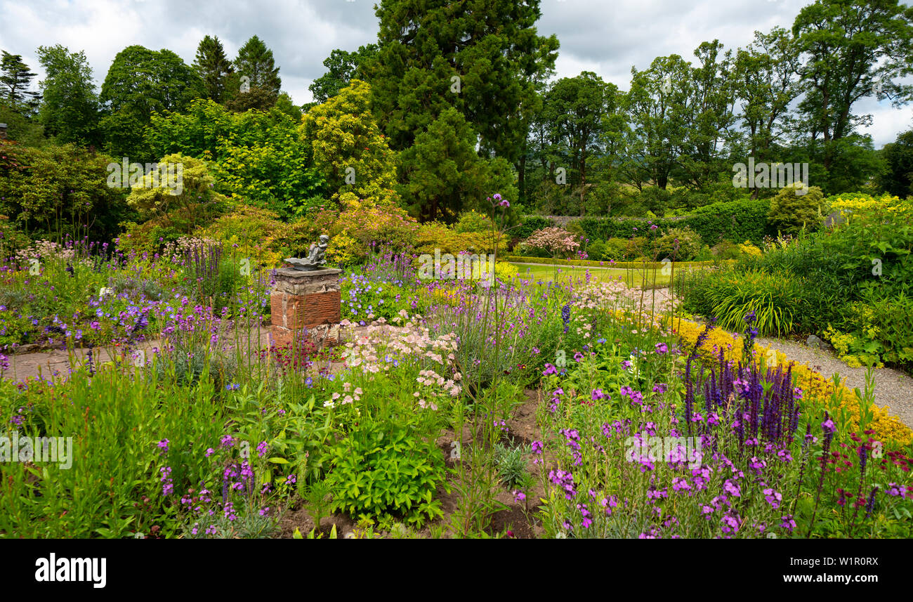 Walled garden at NTS Geilston Garden in Cardross, Argyll and Bute, Scotland, UK Stock Photo