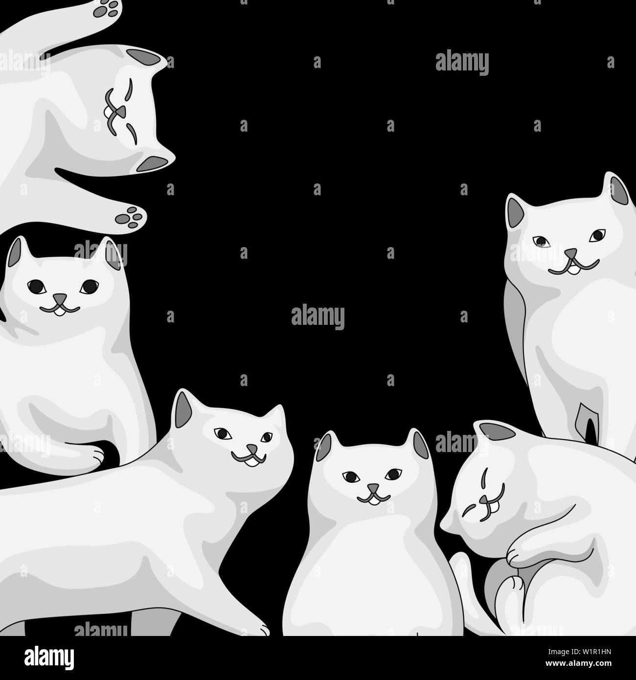 Cartoon Cats Black and White Stock Photos & Images - Alamy