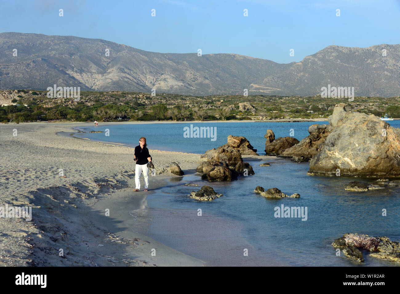 at Elafonissi beach, westcoast, Crete, Greece Stock Photo