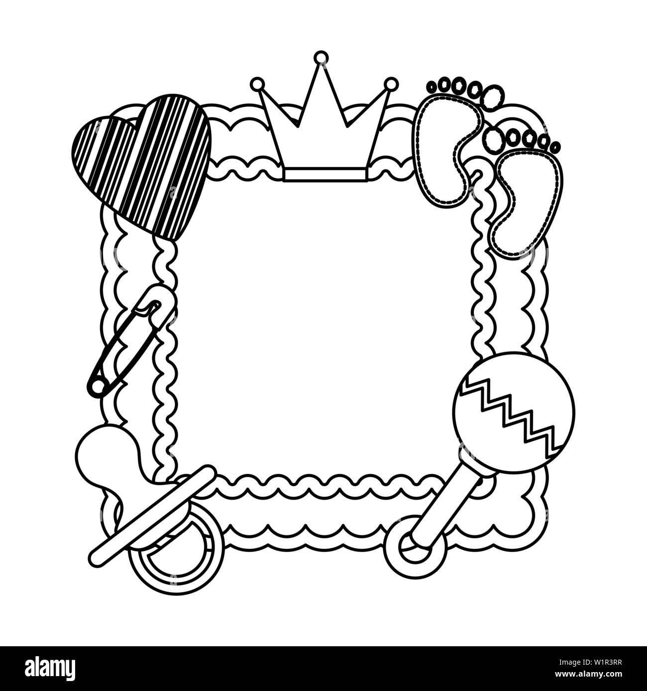 baby shower card frame invitation Stock Vector Image & Art - Alamy