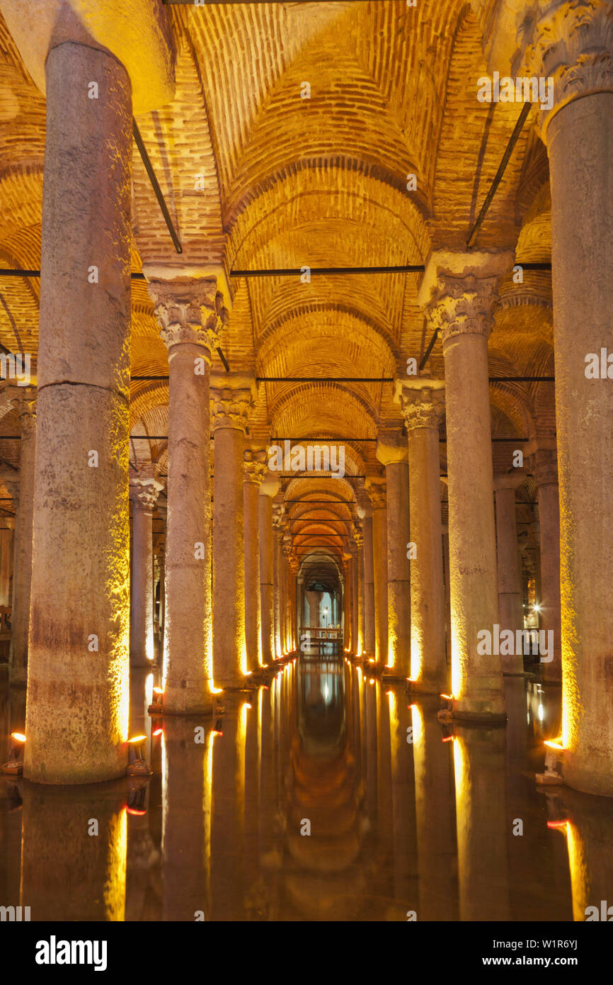 Yerebatan Sarnici , Sunken Palace Cistern, Istanbul, Turkey , Europe Stock Photo