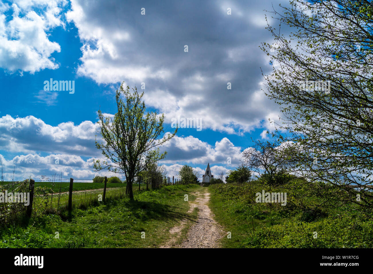 Farley Mount horse monument folly, after 1734, Farley Mount country park, Winchester, Hampshire, England Stock Photo