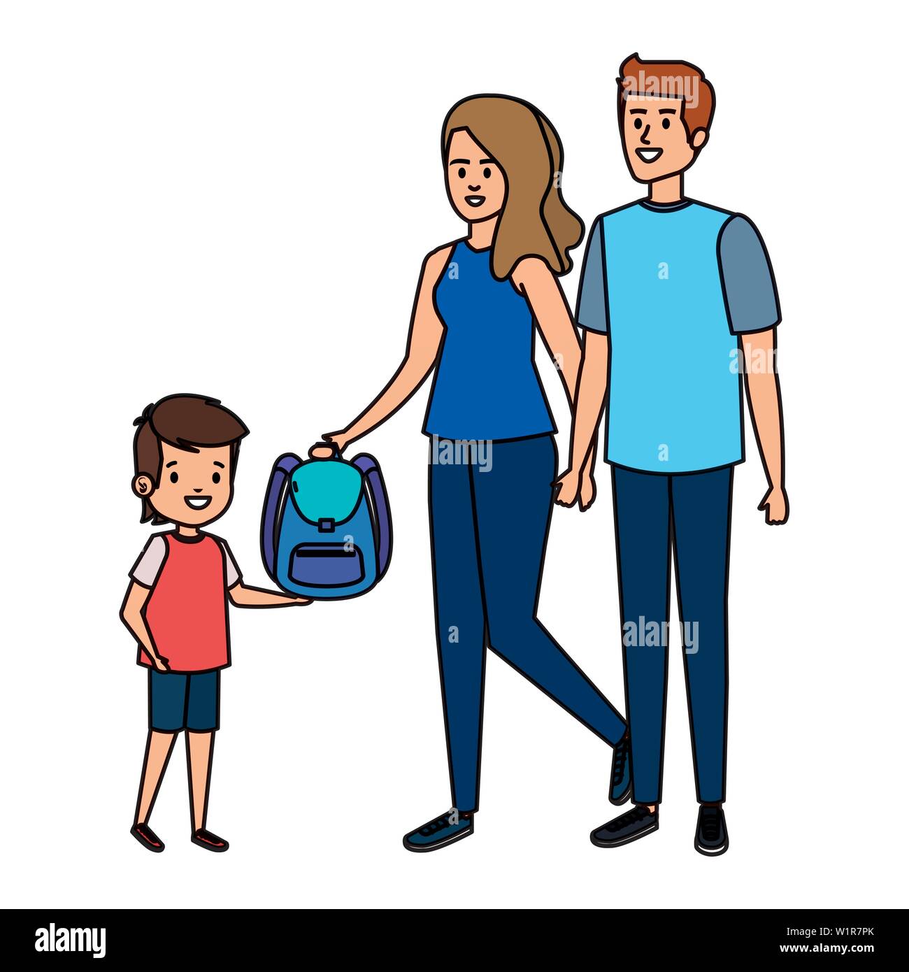happy student boy with couple teachers Stock Vector Image & Art - Alamy