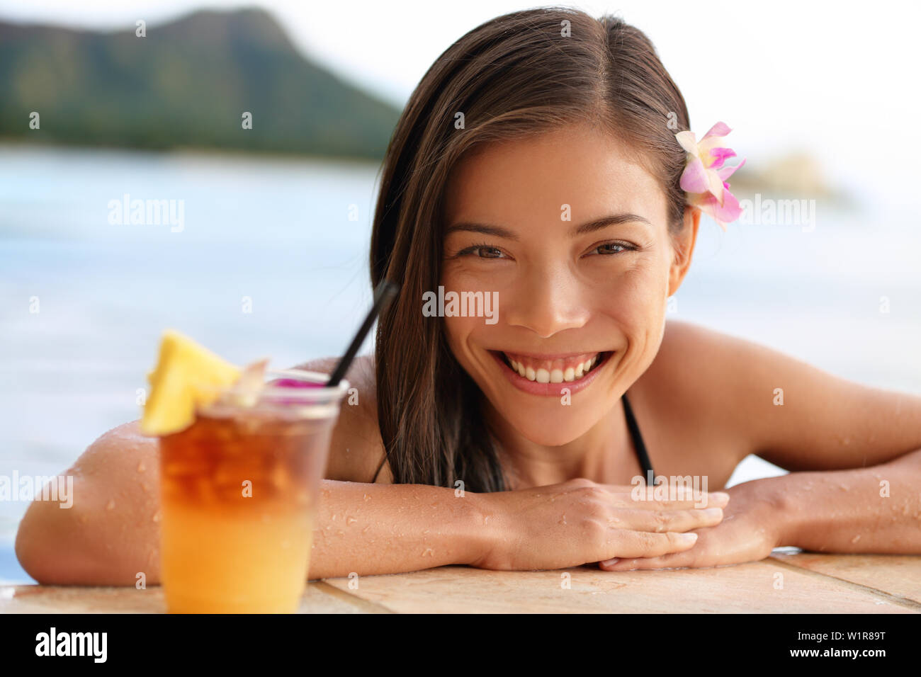 Girl in bikini drink juice hires stock photography and images Alamy