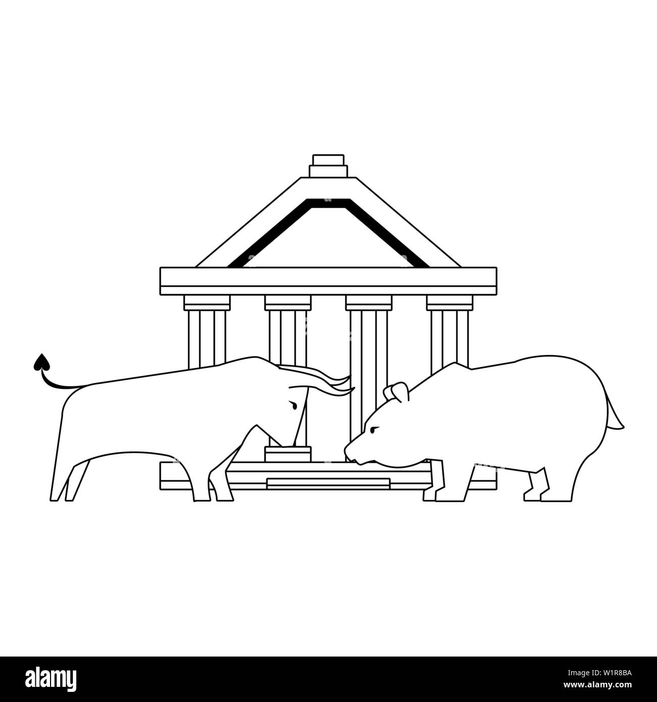 Bull bear symbols stock market Stock Vector Images - Alamy 