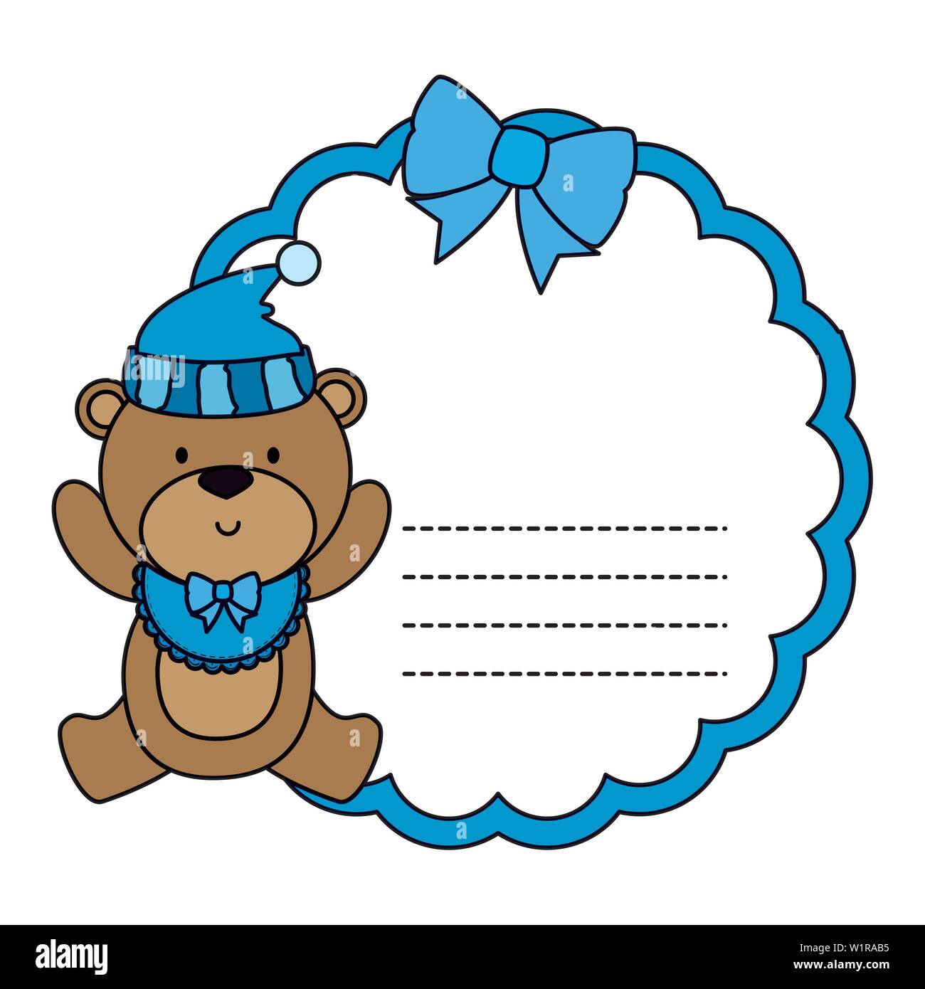lace with little bear teddy and hat Stock Vector Image & Art - Alamy