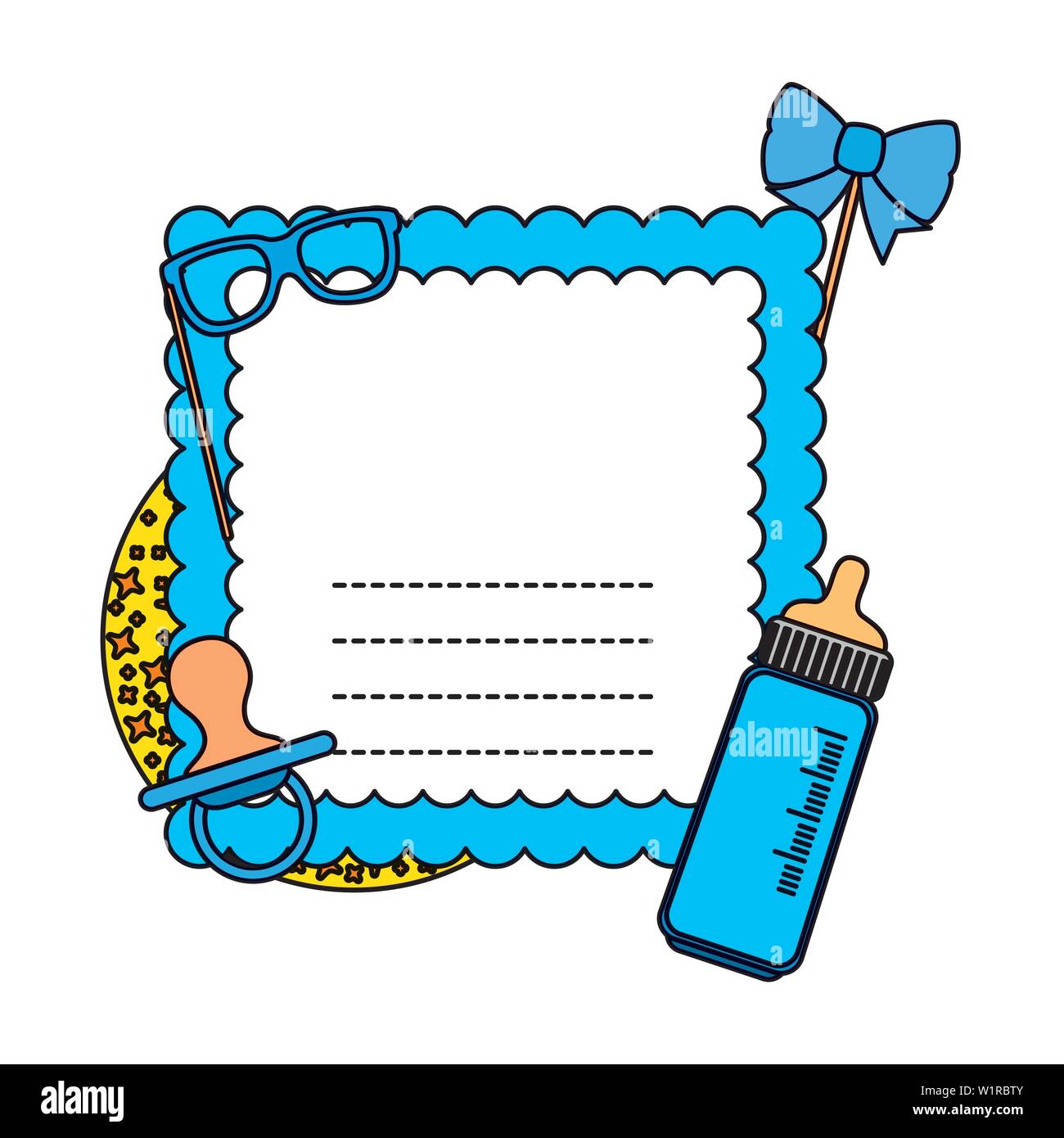 baby shower card with moon and bow Stock Vector Image & Art - Alamy