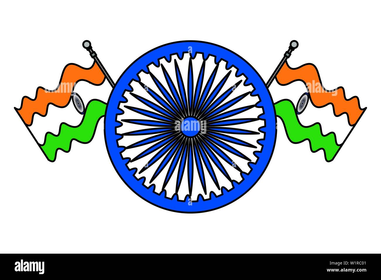 ashoka chakra indian with flags Stock Vector Image & Art Alamy