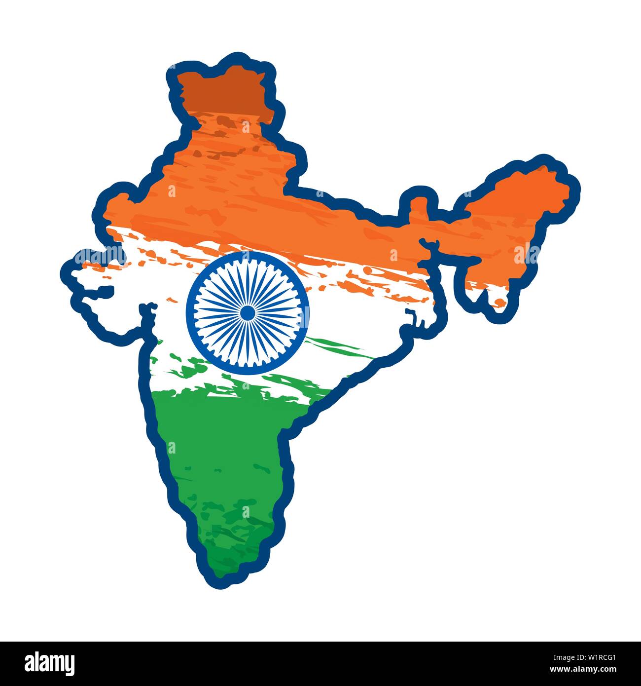 India flag map Royalty Free Vector Image - VectorStock