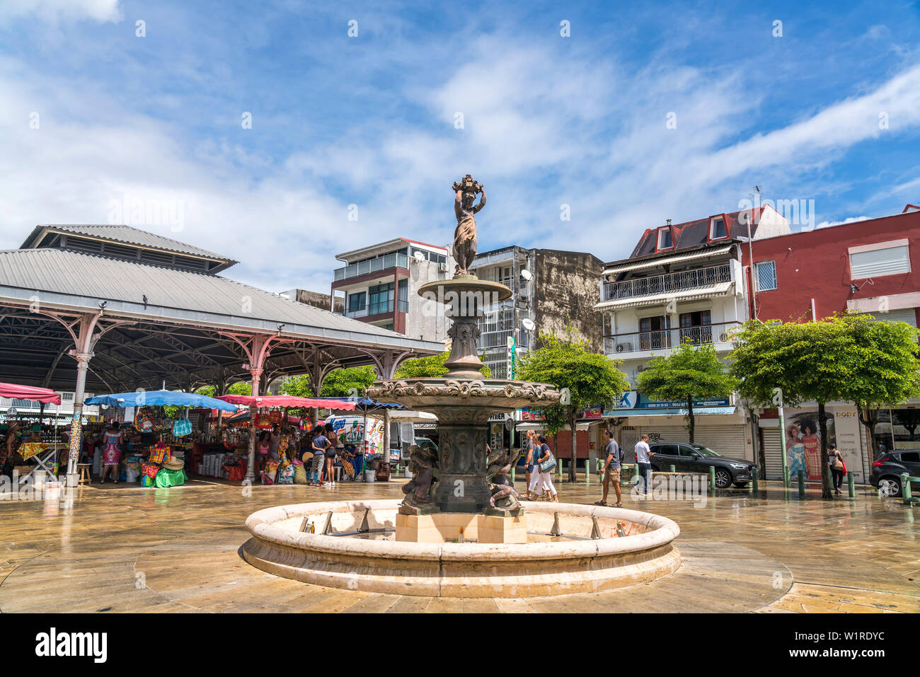 Brunnen in Pointe-a-Pitre, Guadeloupe, Frankreich  | fountain in Pointe-a-Pitre, Guadeloupe, France Stock Photo