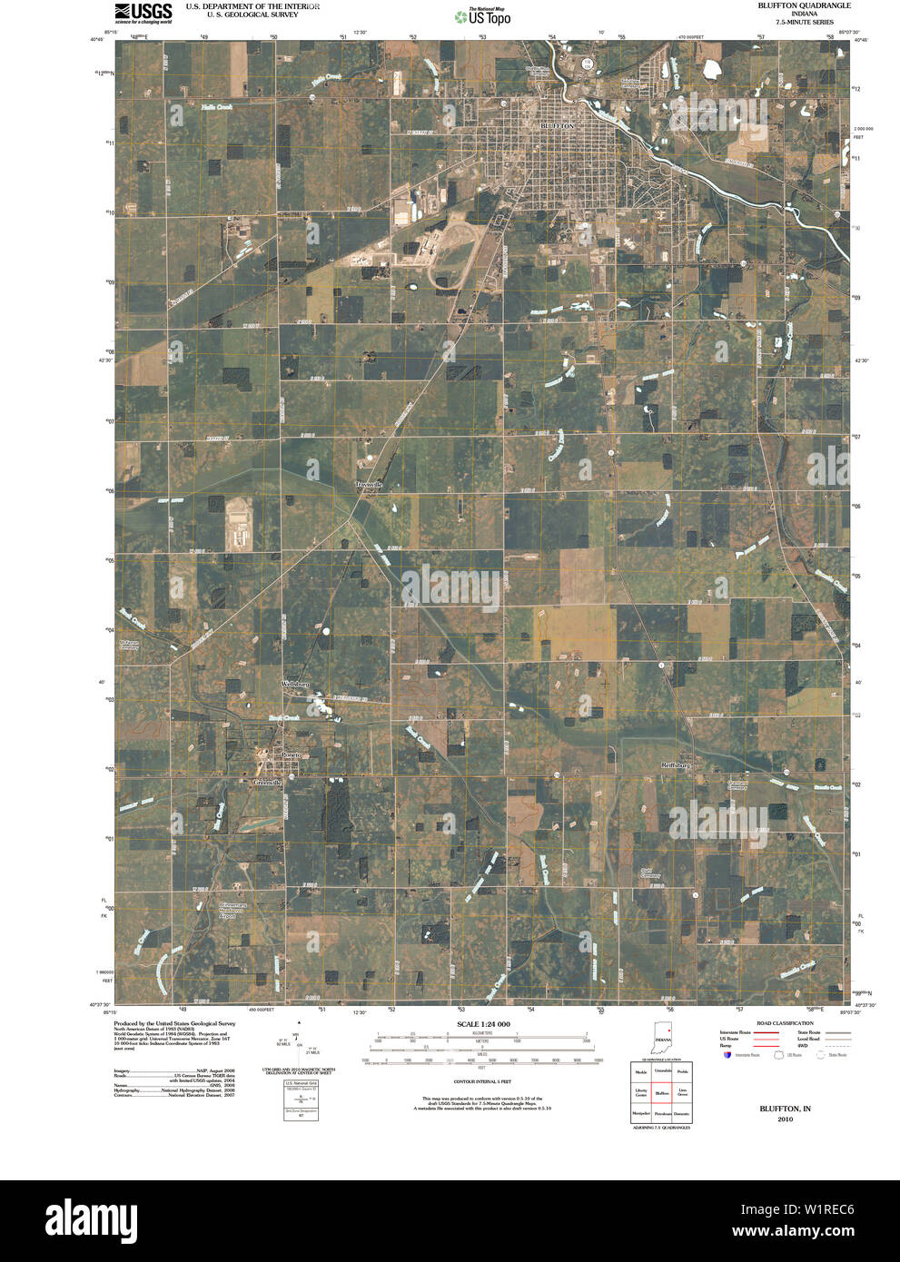 Bluffton indiana map Cut Out Stock Images & Pictures - Alamy