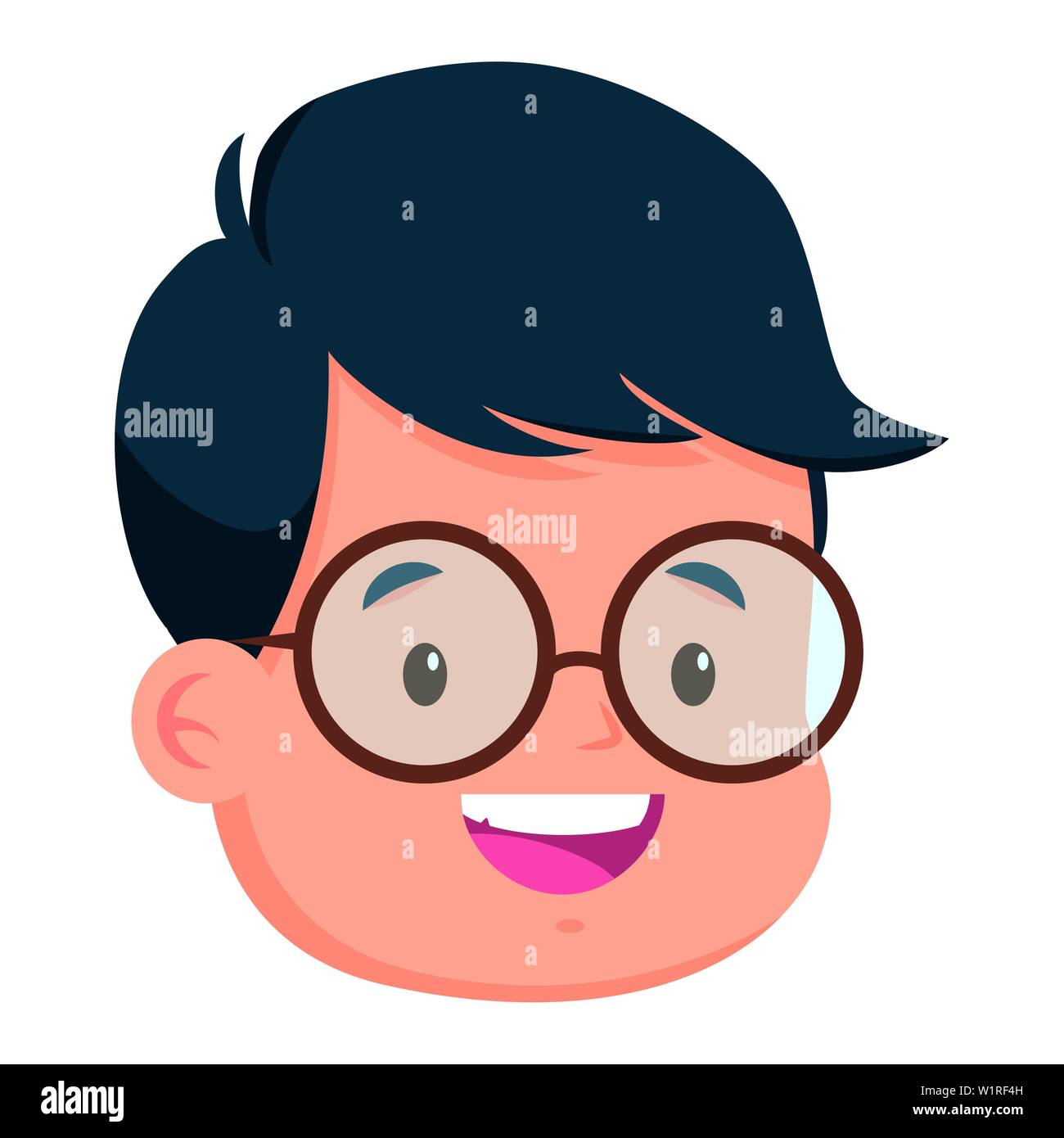 happy boy face on white background Stock Vector Image & Art - Alamy
