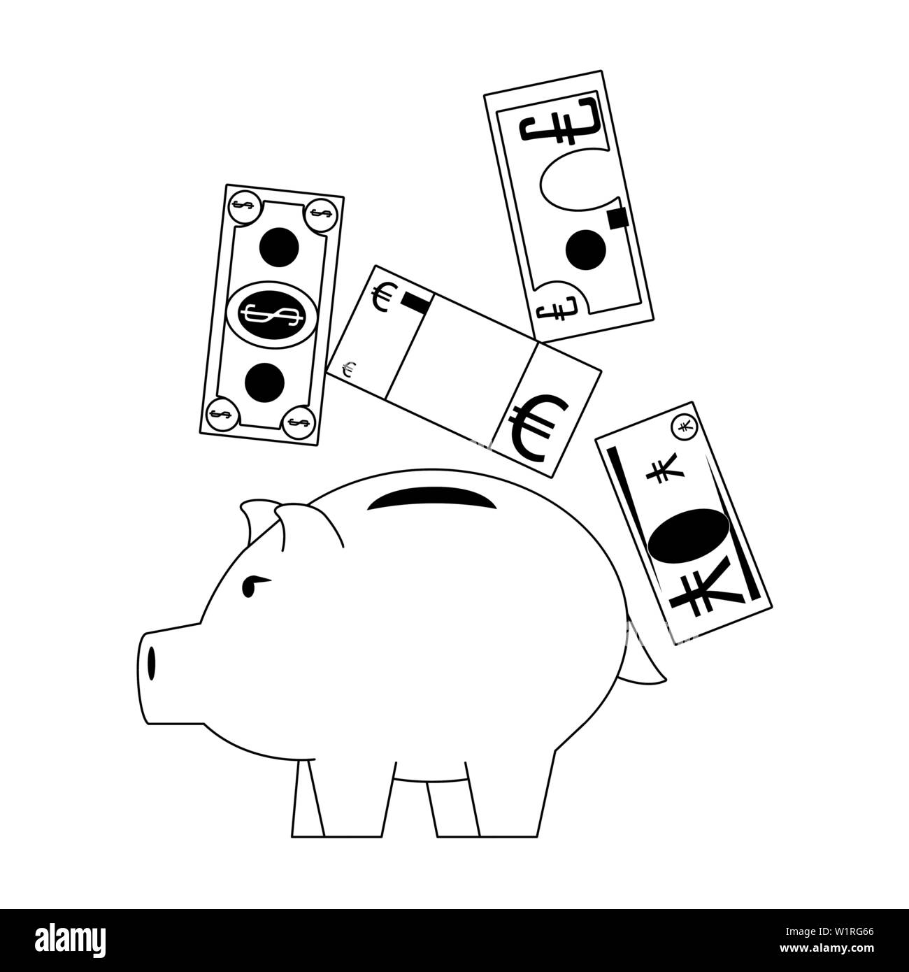 Piggy money savings and investment symbols Stock Vector Image & Art - Alamy