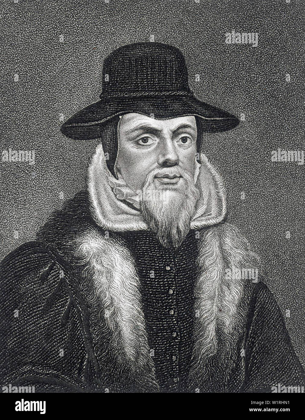 JOHN FOXE (1516/7-1587) English historian who chronicled Christian martyrs Stock Photo