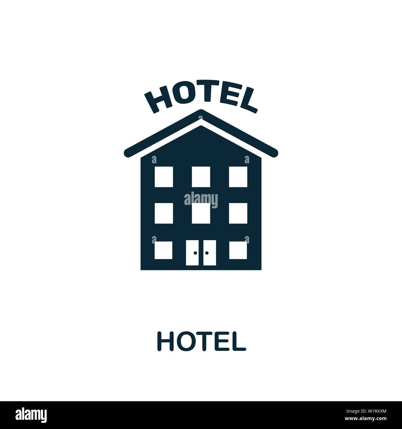 Hotel vector icon illustration. Creative sign from icons ...