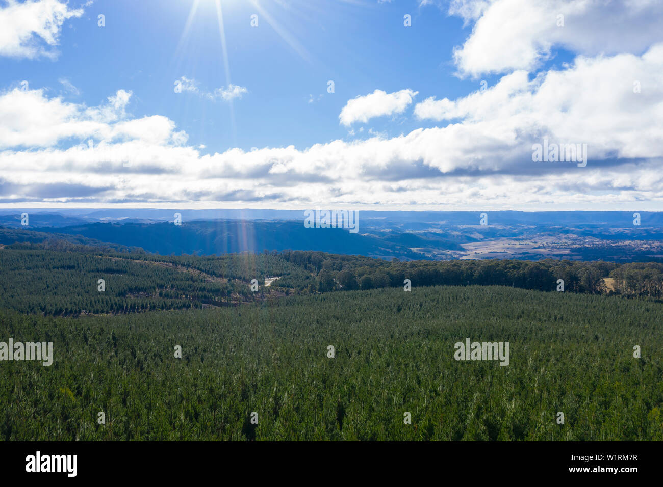 Landscape cloudy sky trees hi-res stock photography and images - Alamy