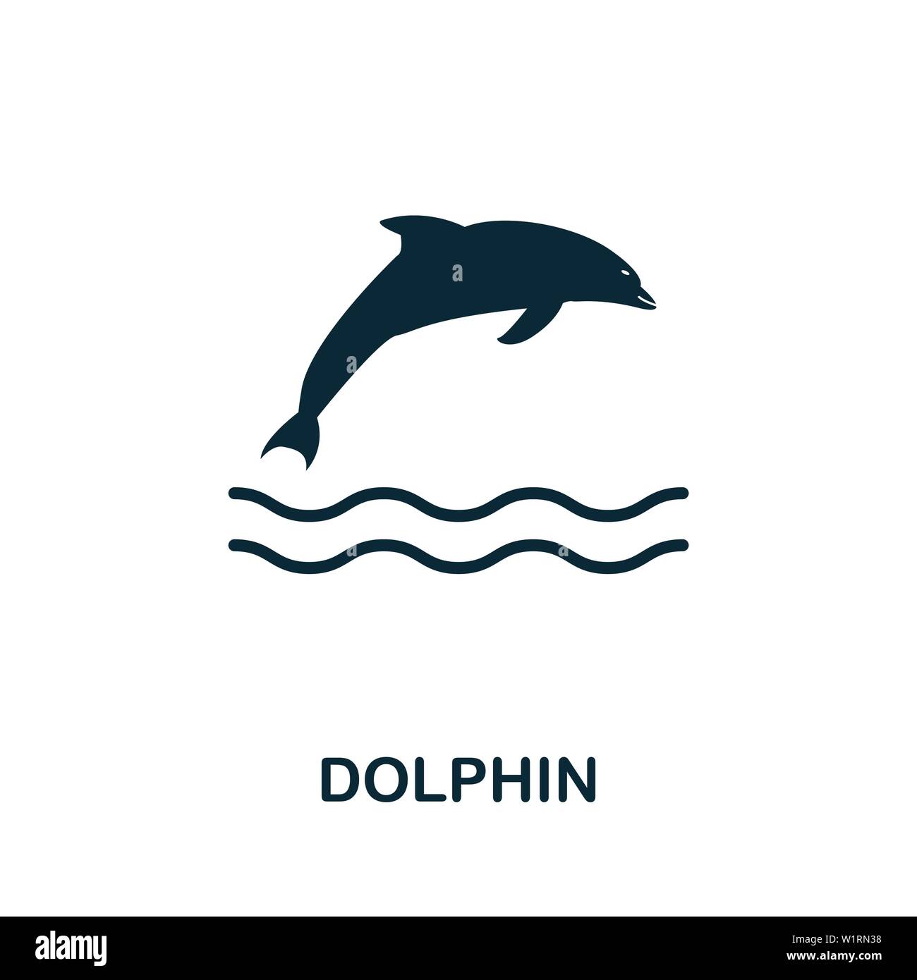 Dolphin vector icon illustration. Creative sign from icons collection. Filled flat Dolphin icon for computer and mobile. Symbol, logo vector graphics. Stock Vector