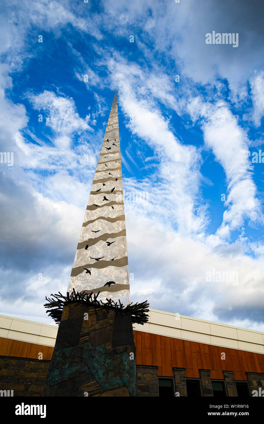 Art installation , sculpture at Elevation Place, Canmore, Alberta
