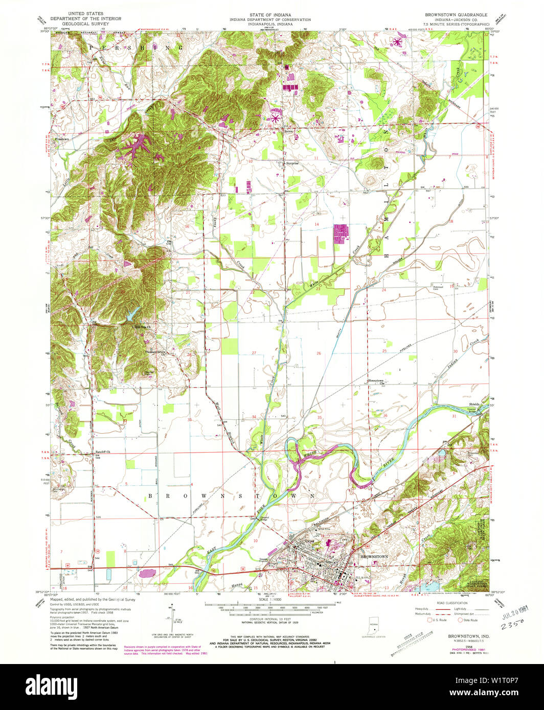 Map of brownstown hires stock photography and images Alamy