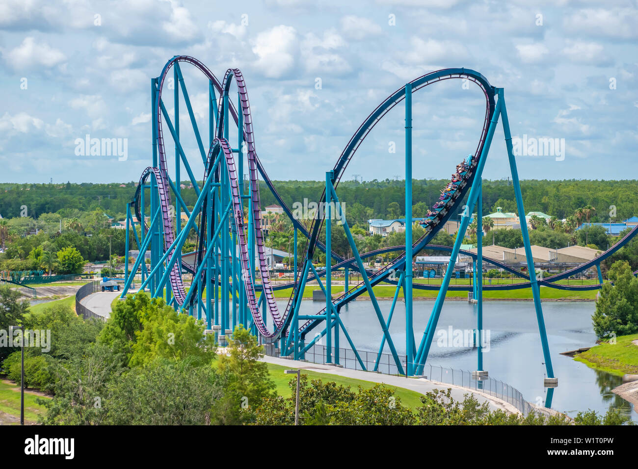 Orlando Florida. June 30 2019 . Panoramic view of people