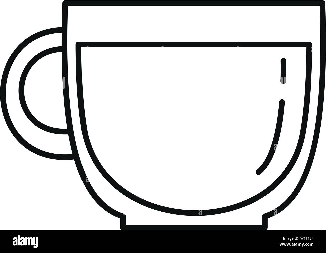Glass coffee cup icon. Outline glass coffee cup vector icon for web design isolated on white background Stock Vector
