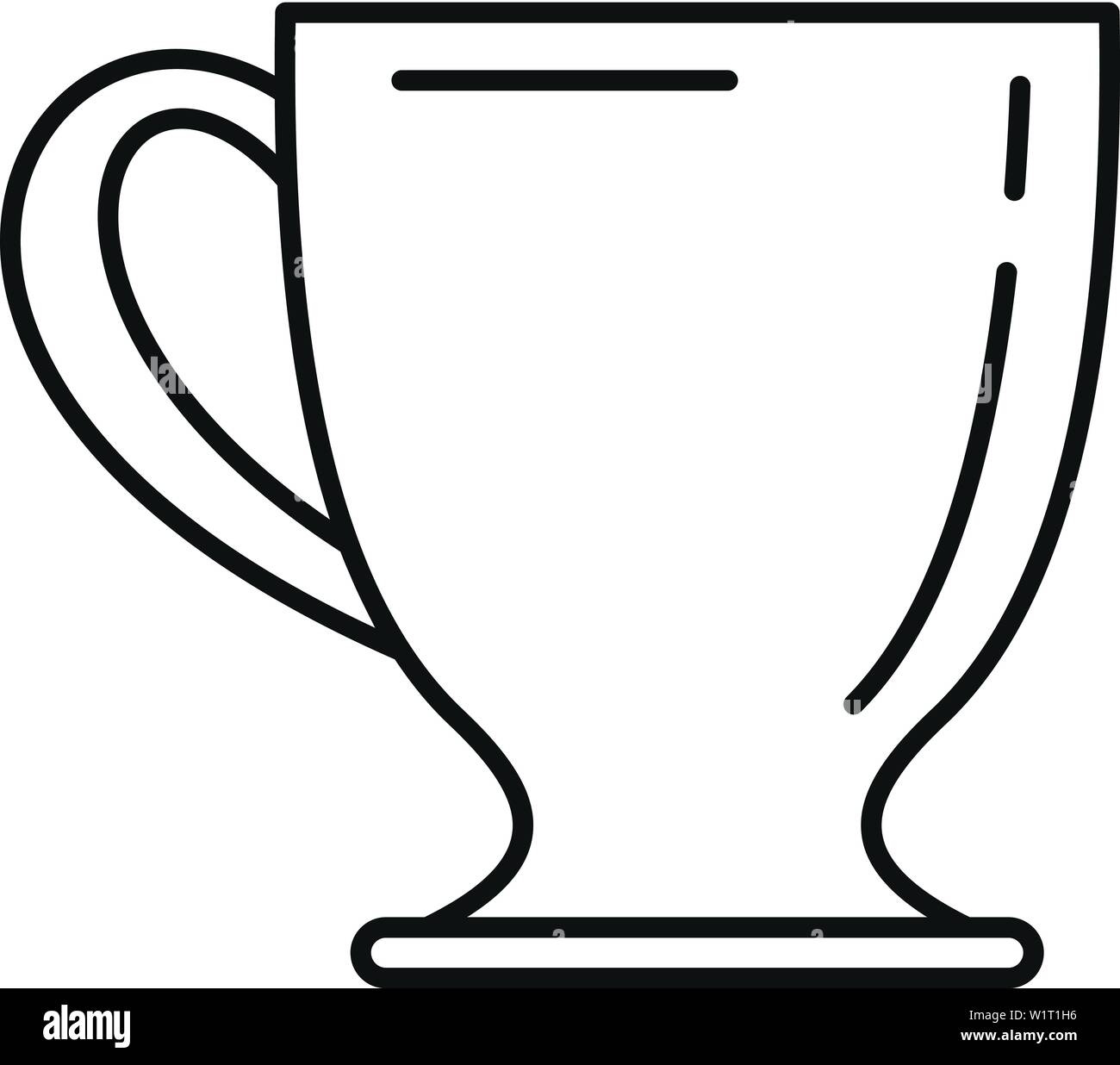 Coffee mug icon. Outline coffee mug vector icon for web design isolated