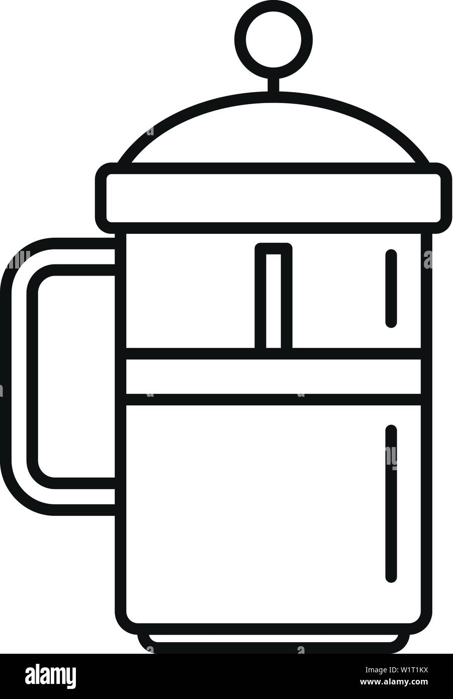 Coffee press icon. Outline coffee press vector icon for web design