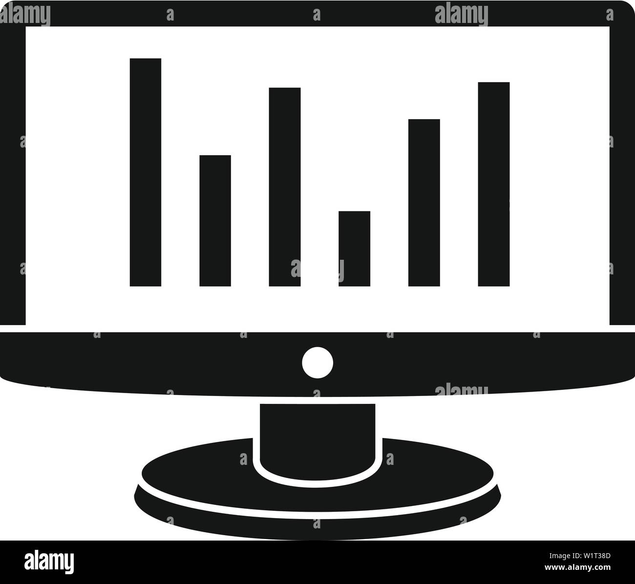 Chart monitor icon. Simple illustration of chart monitor vector icon ...