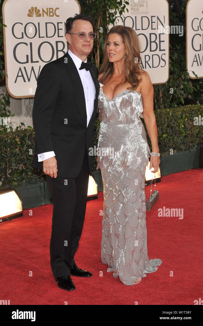 LOS ANGELES, CA. January 11, 2009: Tom Hanks & Rita Wilson at the 66th