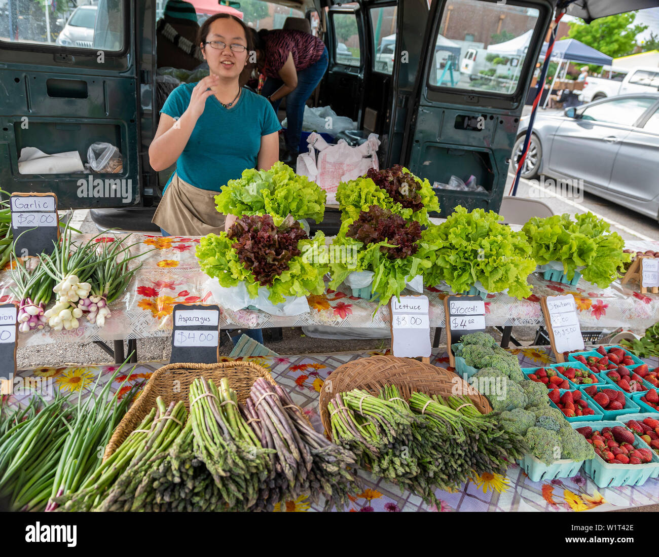 Fort Smith, Arkansas - Produce on sale at a downtown farmers market. Stock Photo