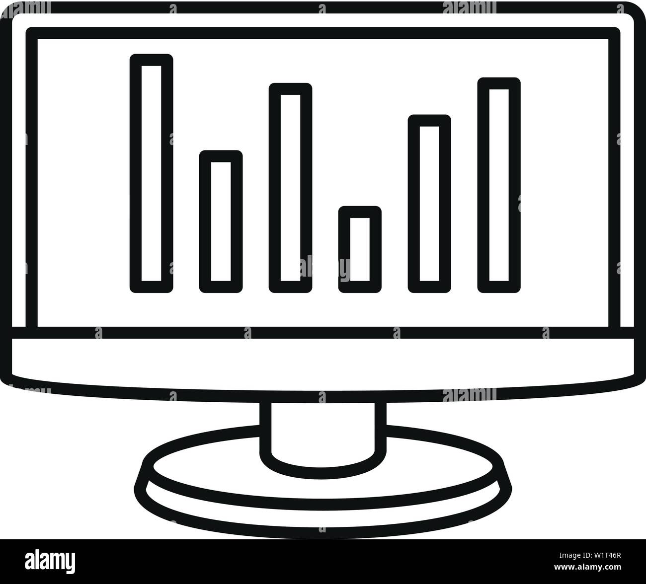 Chart monitor icon. Outline chart monitor vector icon for web design ...