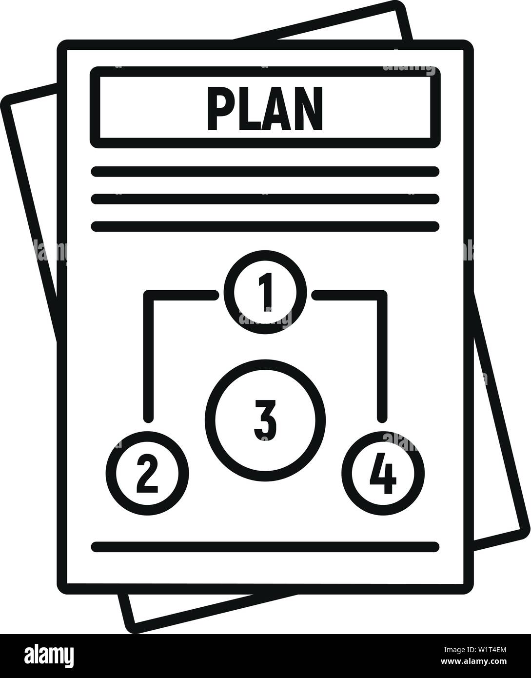 Management plan icon. Outline management plan vector icon for web