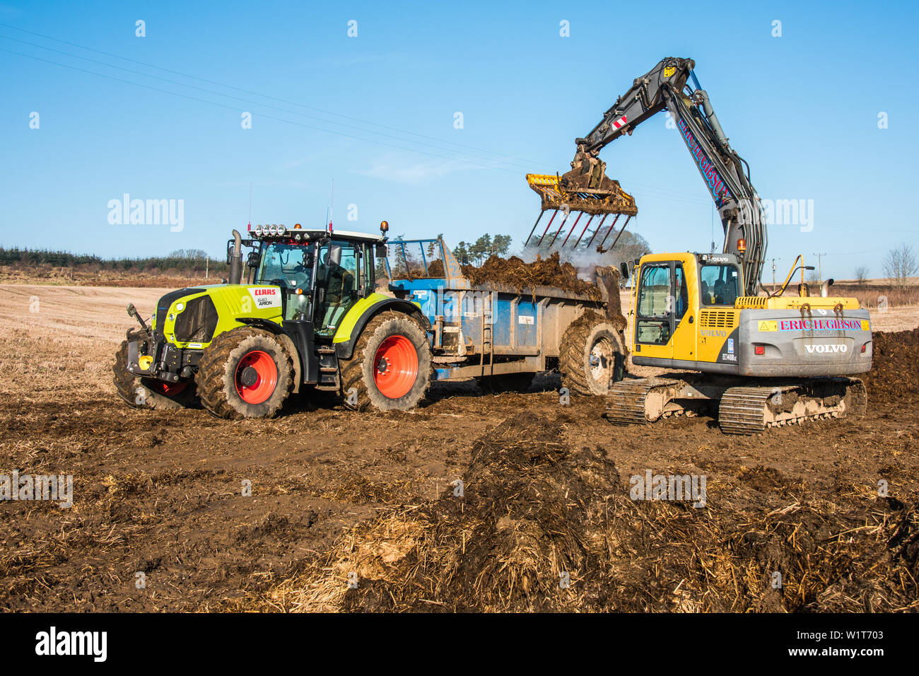 Truck Spreading Manure Stock Photo Alamy