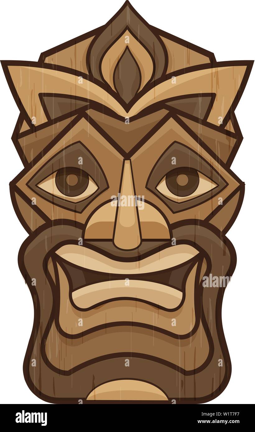 Happy tiki idol icon. Cartoon of happy tiki idol vector icon for web design  isolated on white background Stock Vector Image & Art - Alamy